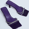 Topshop Astrid Strass-Pantolette mit Absatz aus lila Echtleder