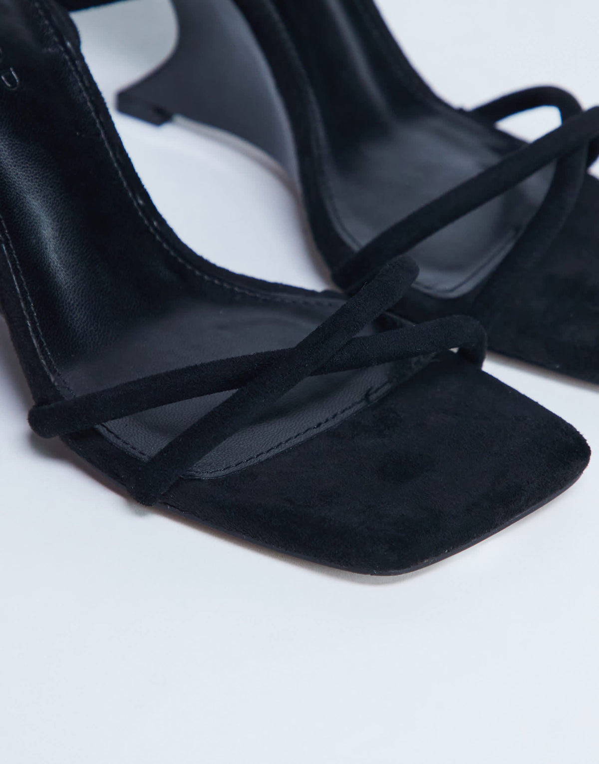 Topshop Alexa sculptured wedge sandal in black