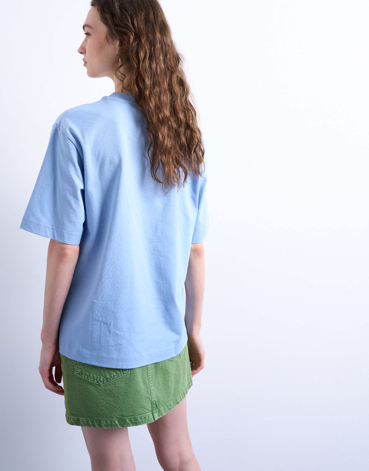 Topshop graphic Barcelona oversized tee in blue