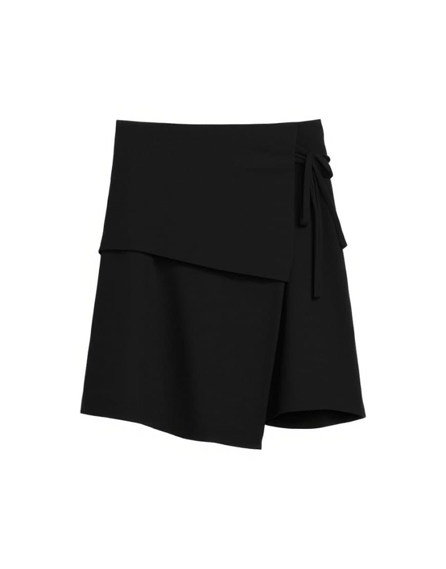 Topshop tailored wrap mini skirt in black