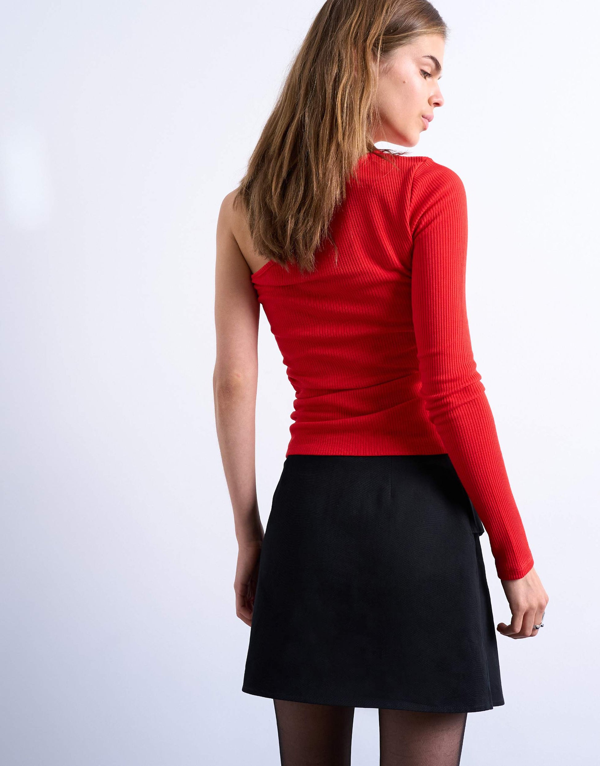Topshop tailored wrap mini skirt in black