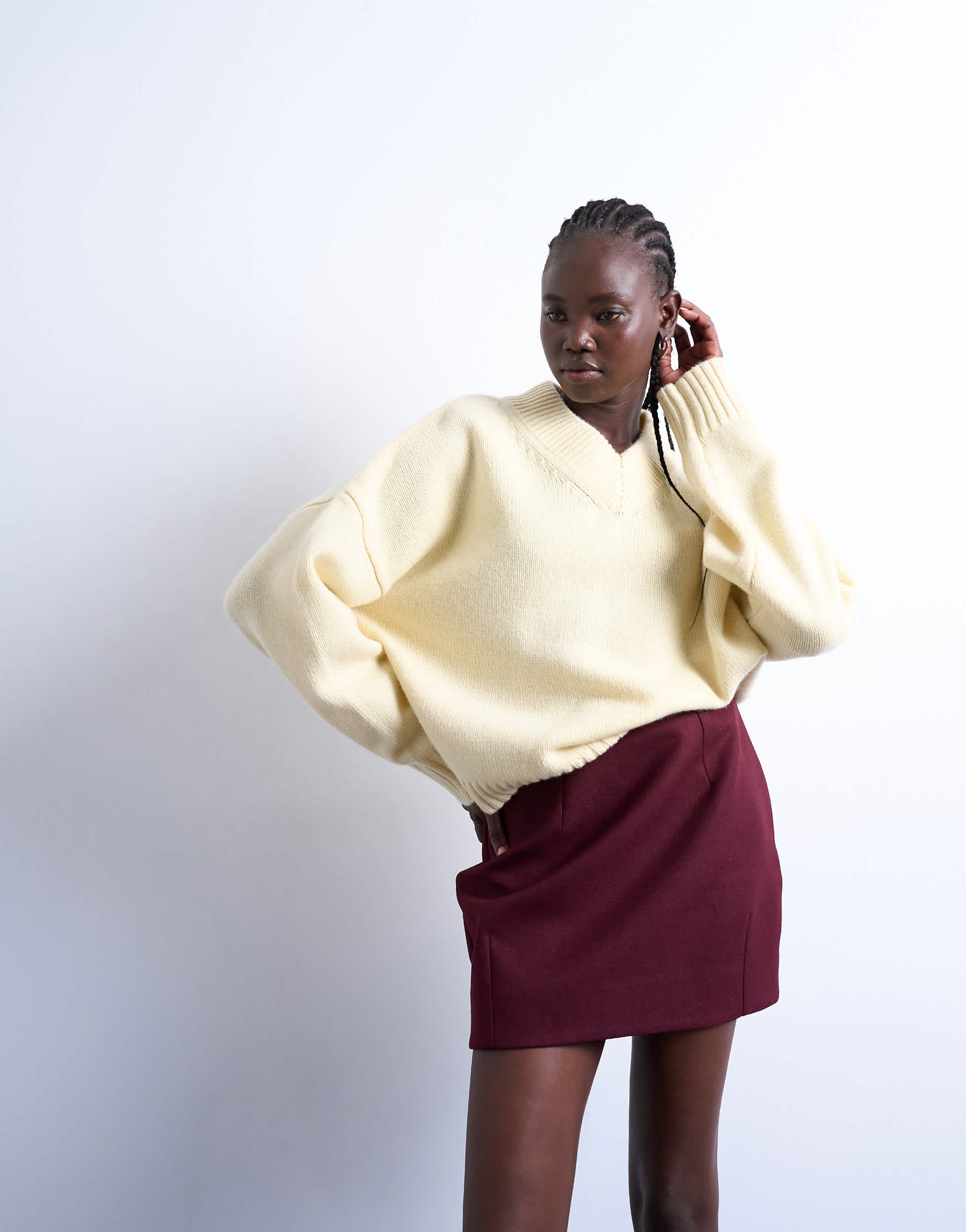 Topshop a line mini skirt in port royale