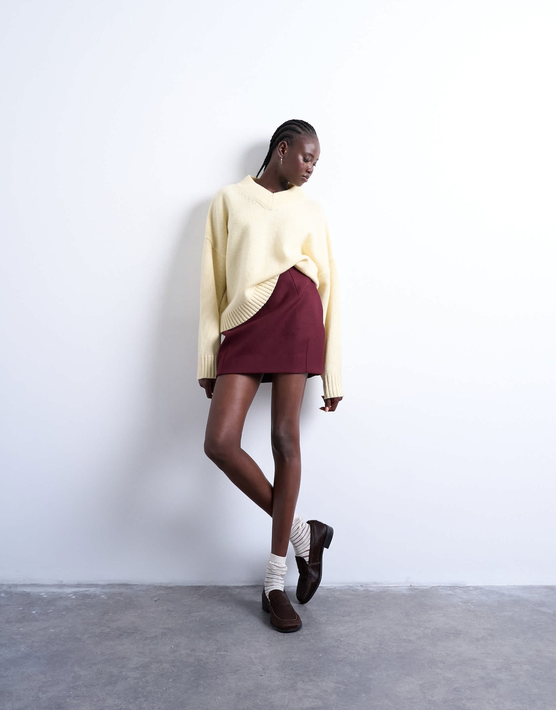 Topshop a line mini skirt in port royale