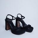 Topshop Faye chunky platform heeled sandal in black 