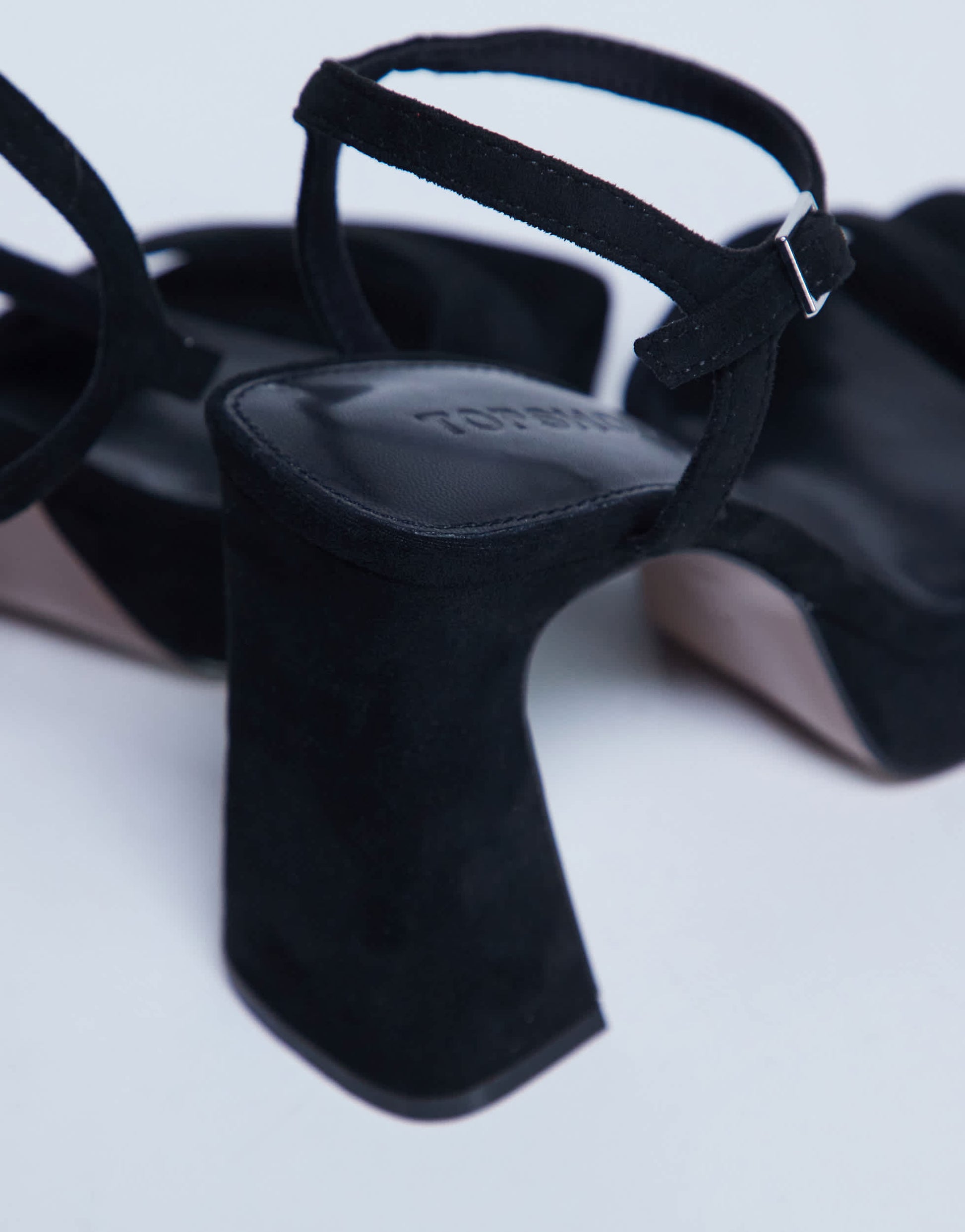 Topshop Faye chunky platform heeled sandal in black 