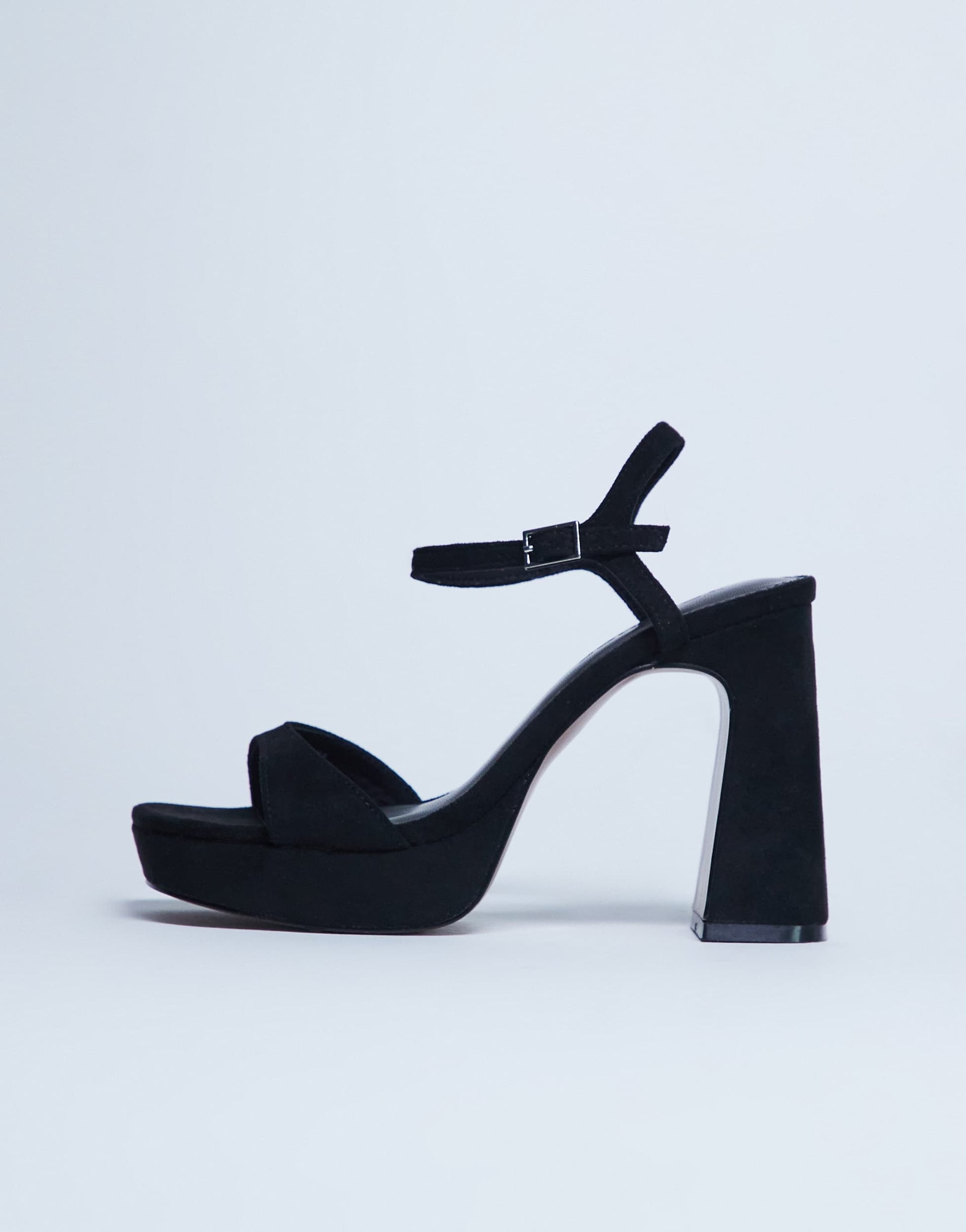 Topshop Faye chunky platform heeled sandal in black 