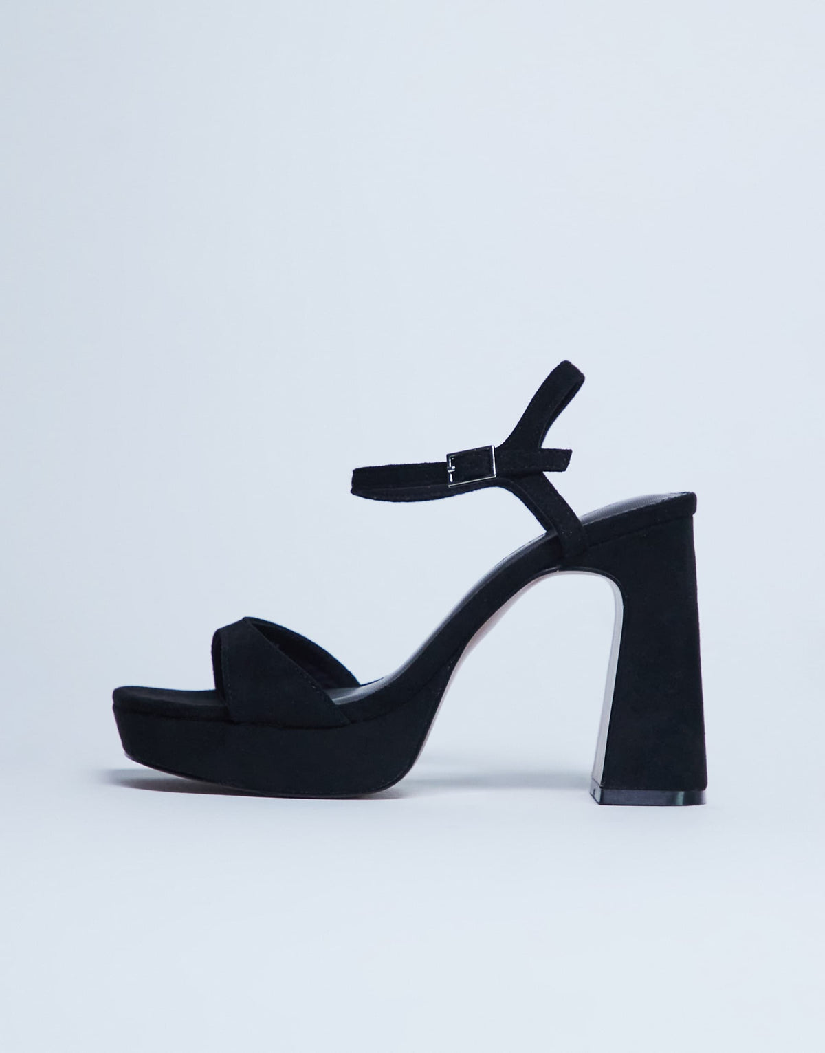 Topshop Faye chunky platform heeled sandal in black 