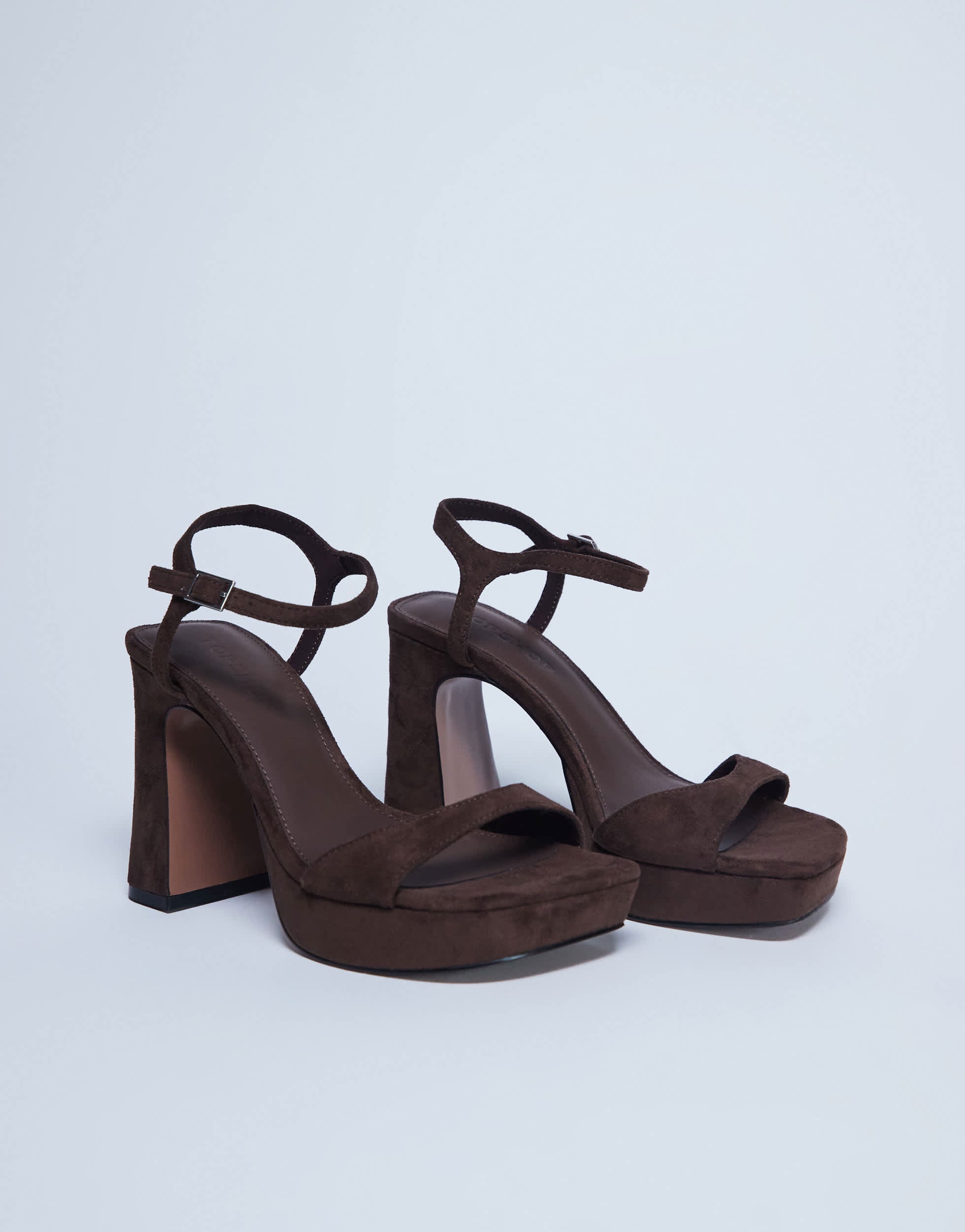 Topshop Faye Plateau-Sandalen mit klobigem Absatz in Schokoladenbraun