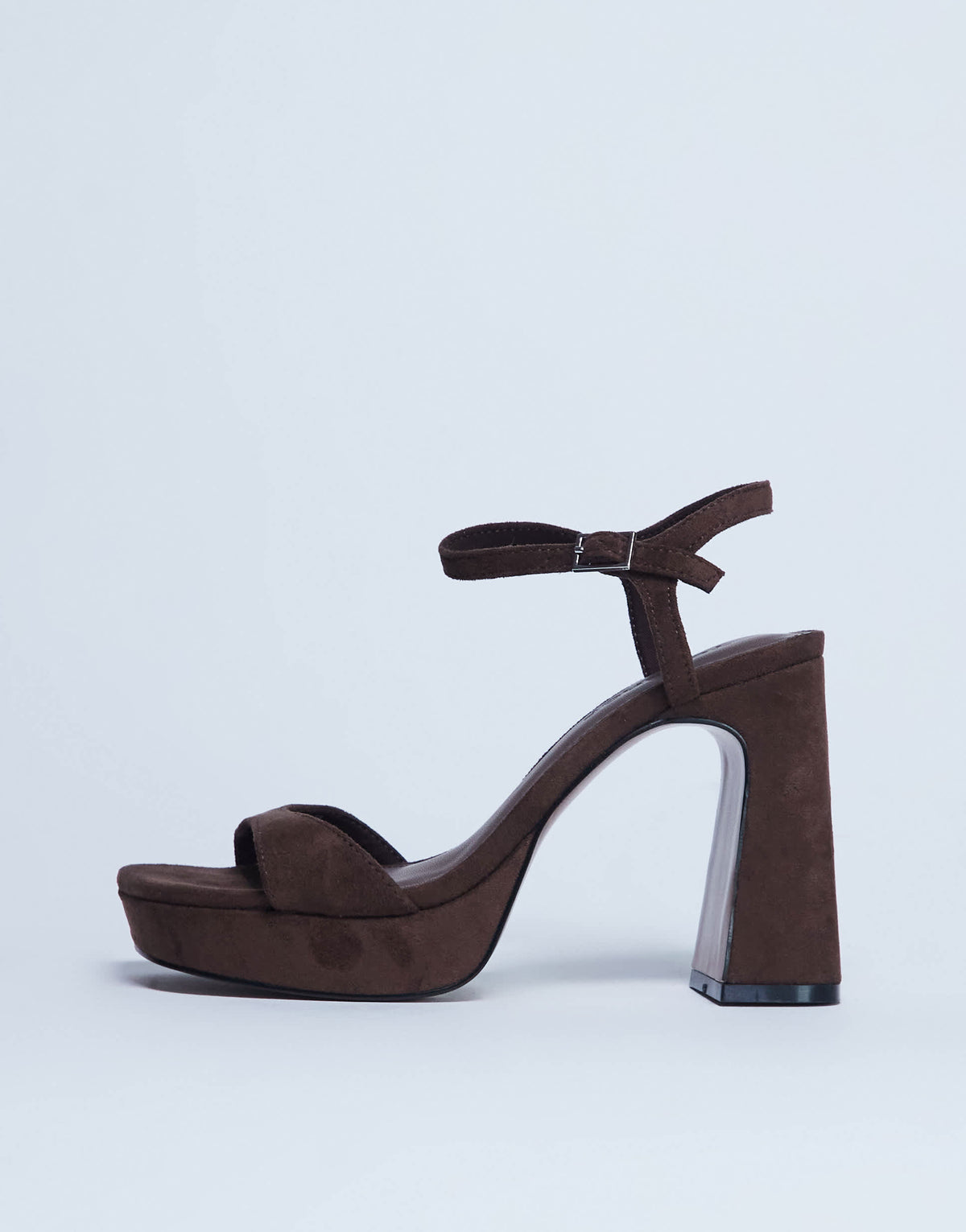Topshop Faye chunky platform heeled sandal in chocolate