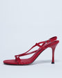 Topshop Felicity strappy high heeled sandal in red snake