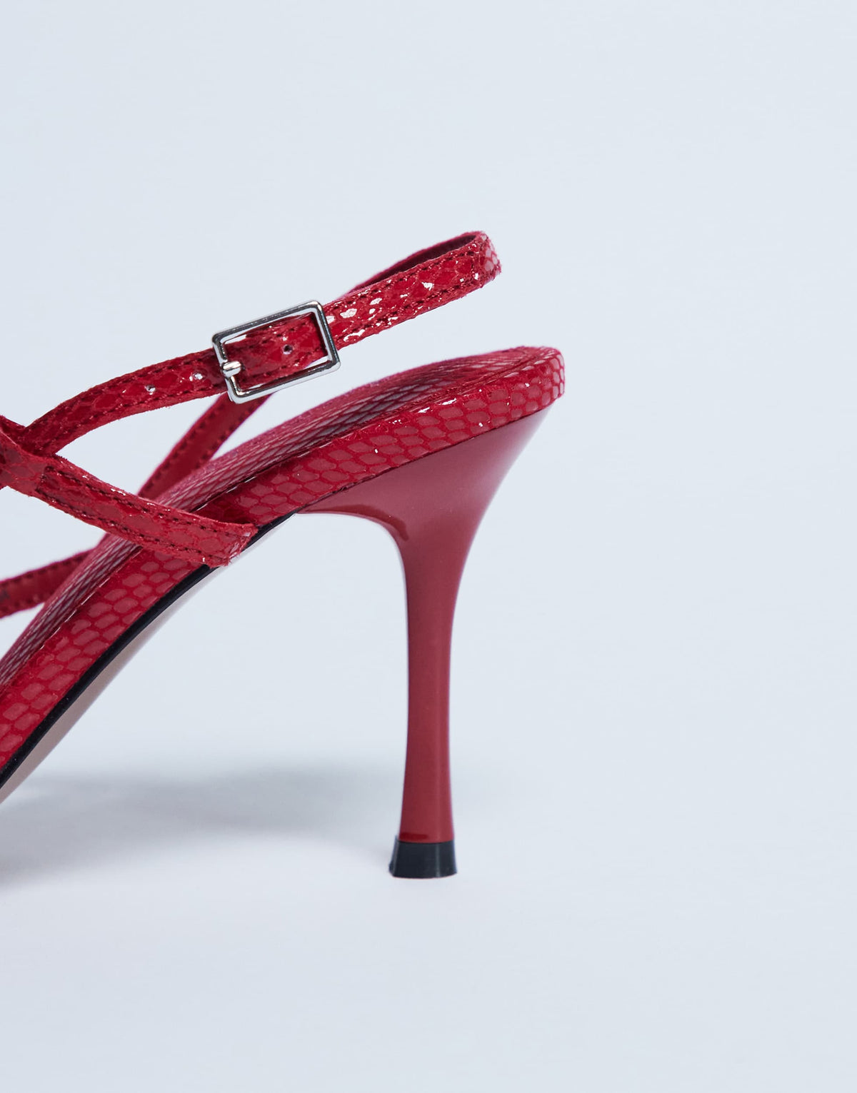 Topshop Felicity strappy high heeled sandal in red snake