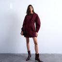 Topshop cocoon structured mini dress in woven port royale