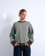 Topshop stripe oversized deep cuff sweat in mint and chocolate