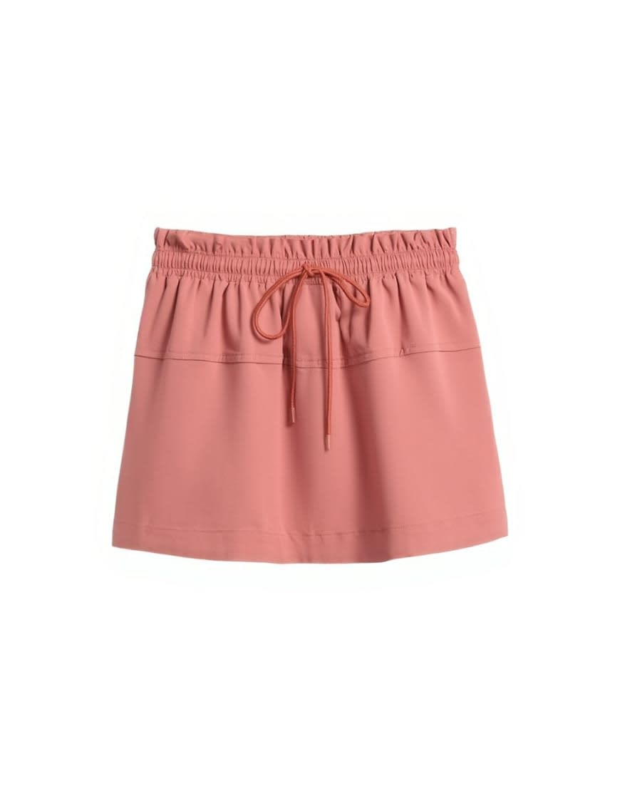 Topshop elasticated waist mini skort in rust