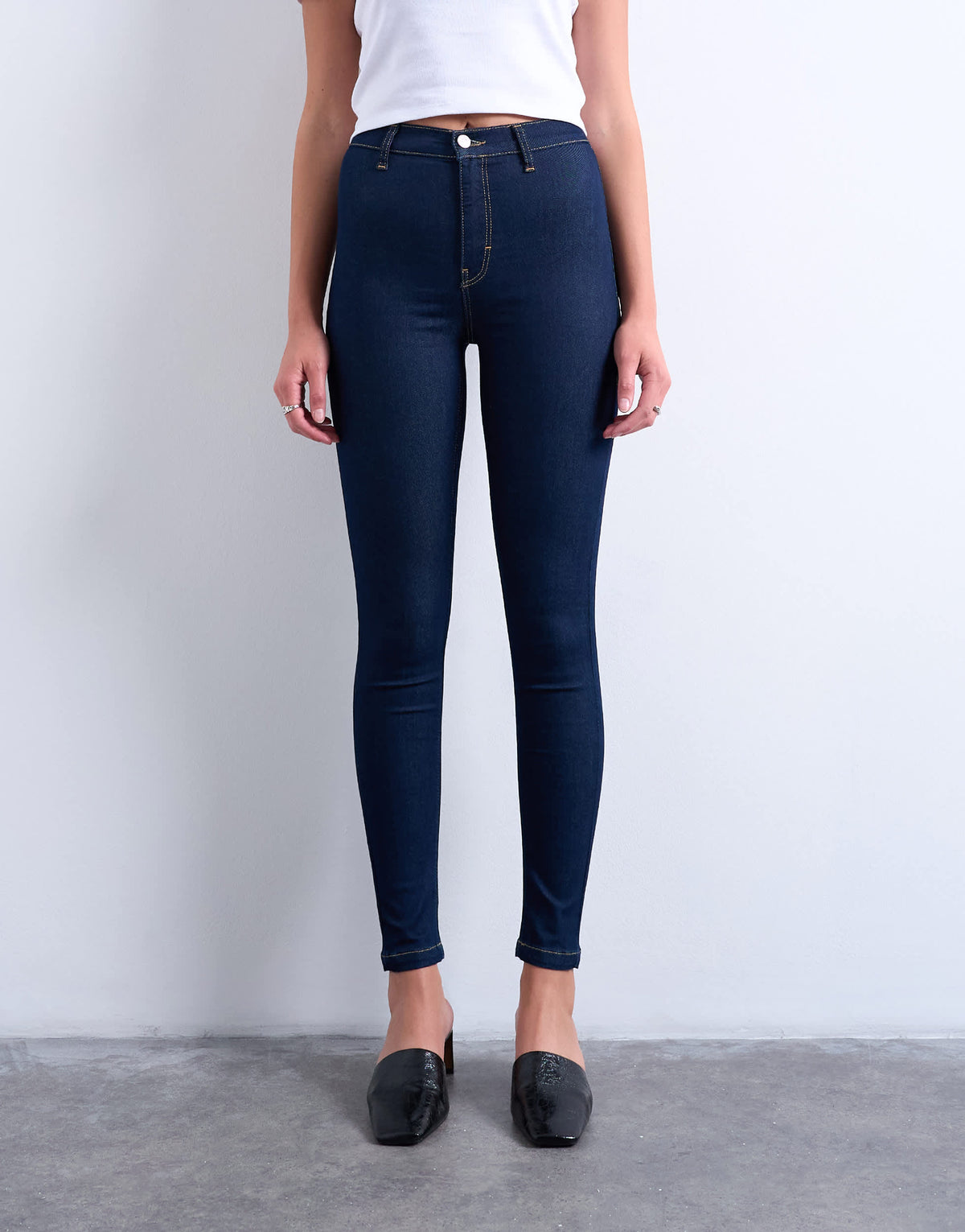 Topshop skinny high rise jean in rinse