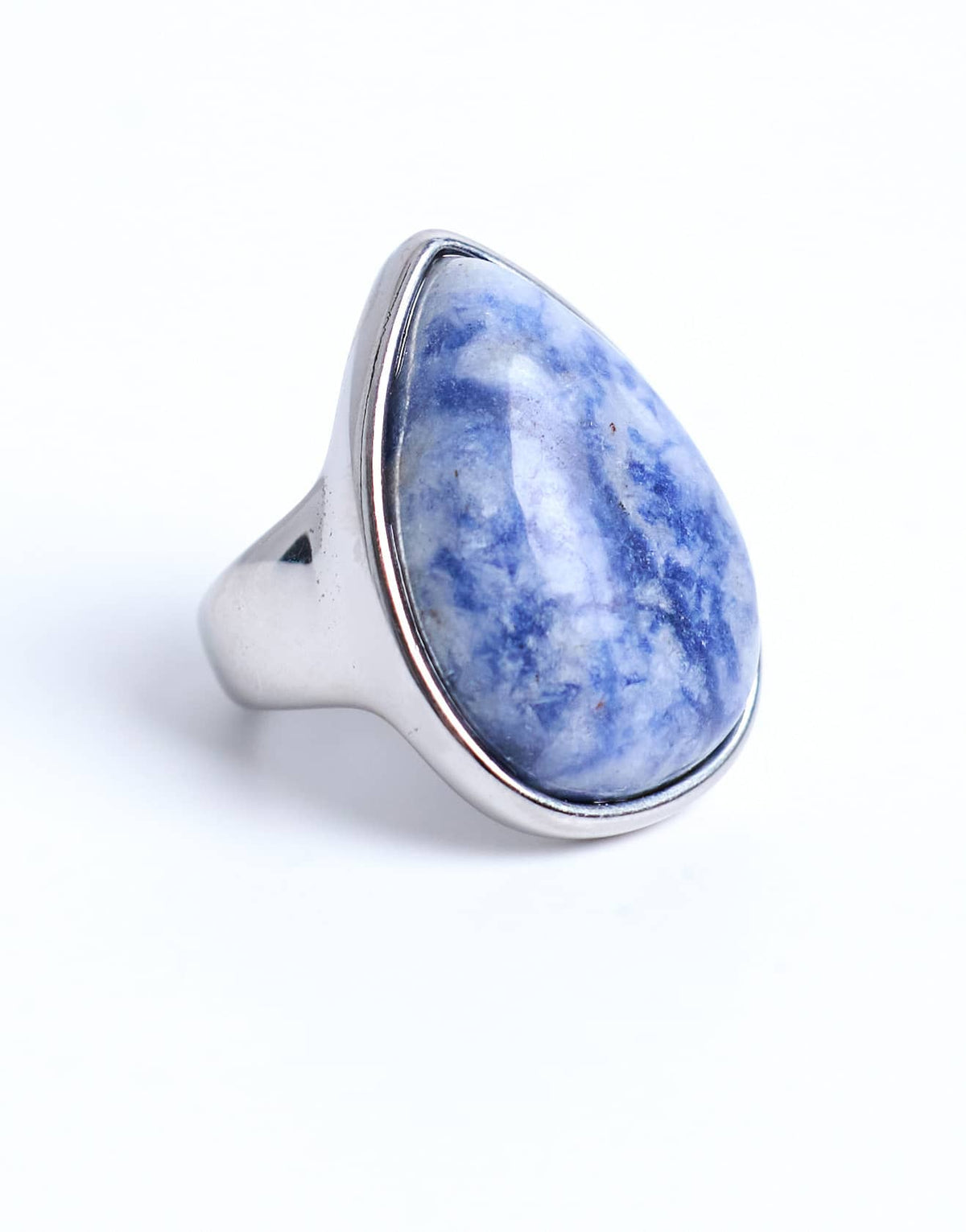 Topshop Remi stainless steel with blue semi precious stone in silver tone