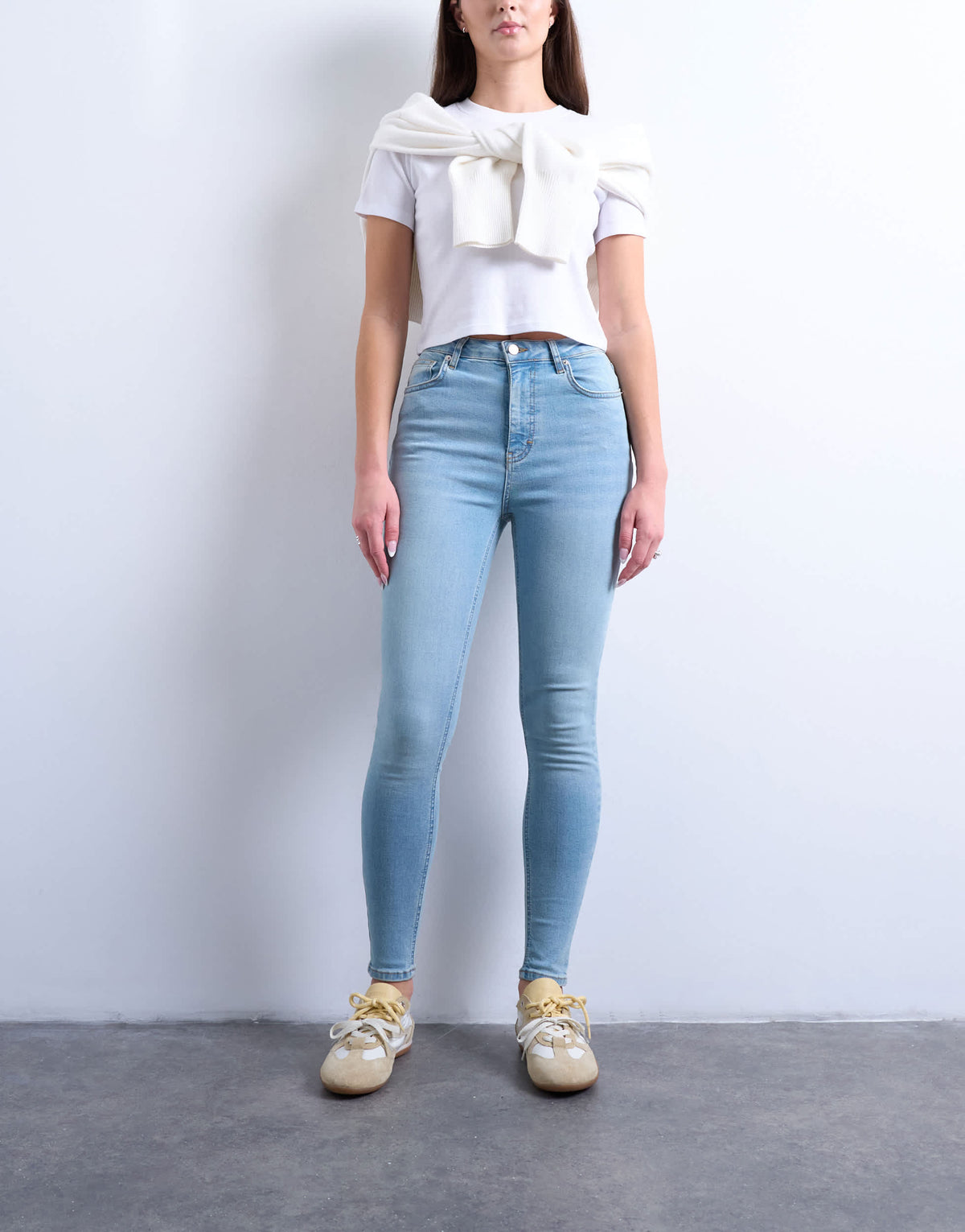 Topshop Hourglass Jamie skinny high rise jean in bleach
