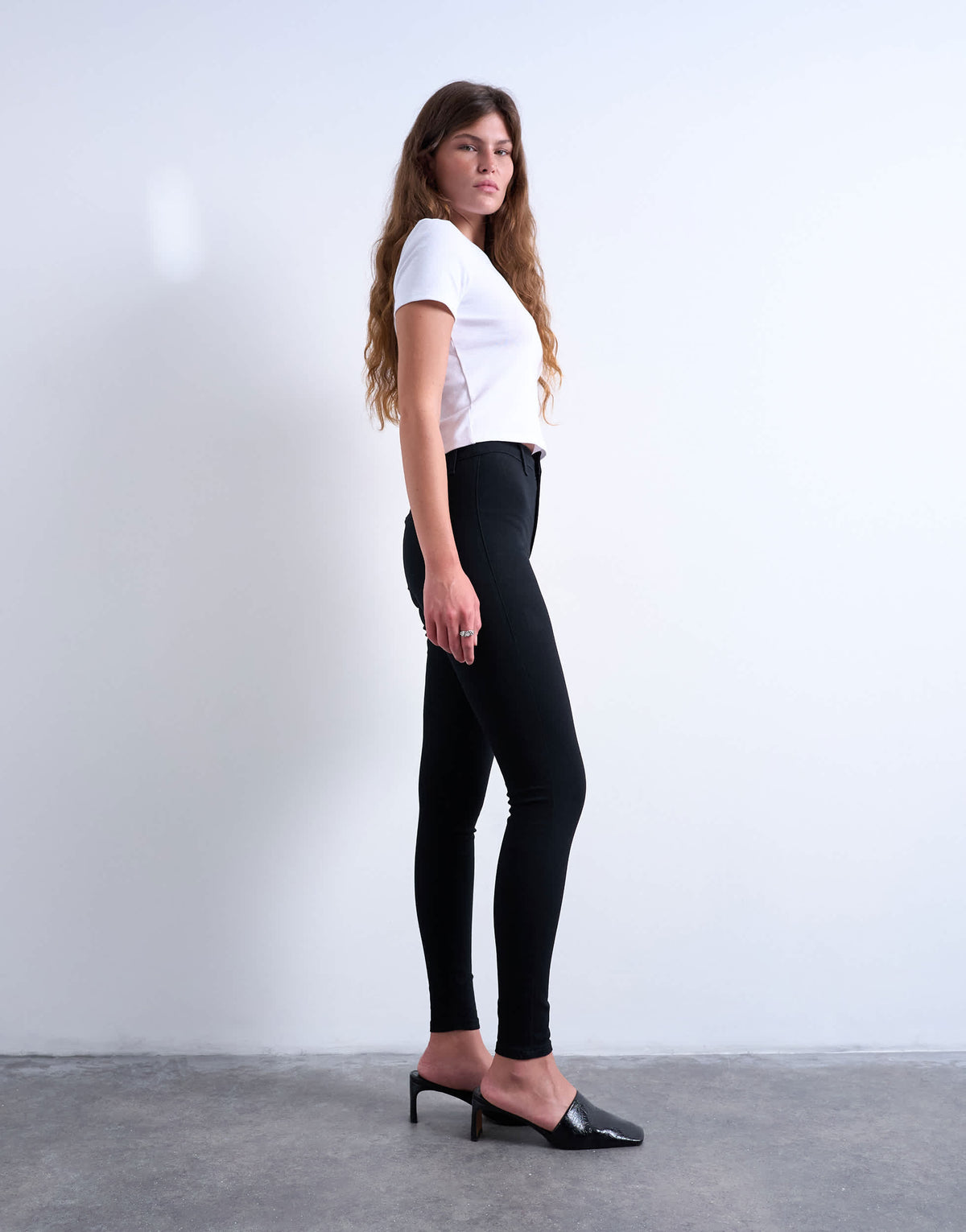 Topshop Joni skinny high rise jean in black