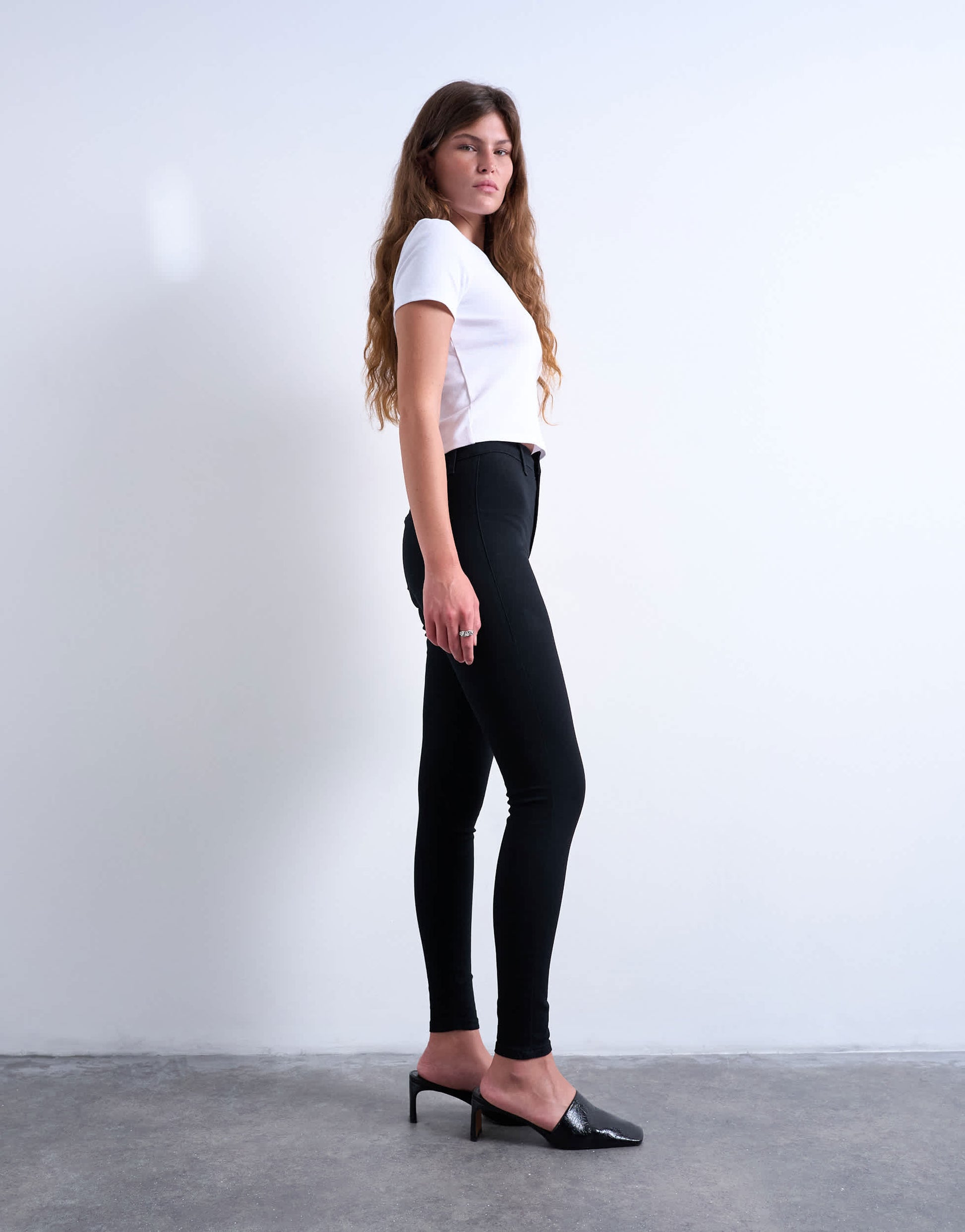 Topshop Joni skinny high rise jean in black