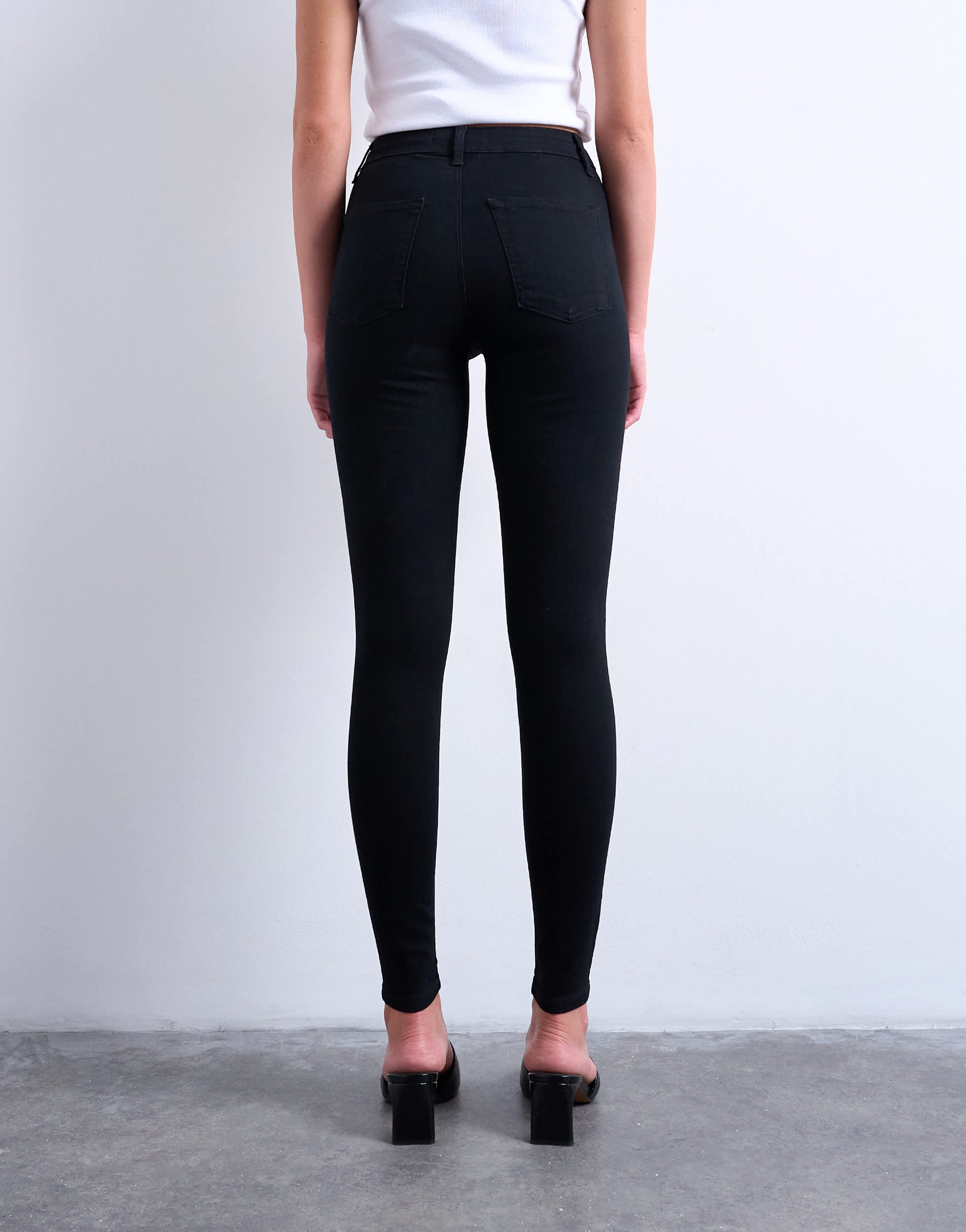 Topshop Joni skinny high rise jean in black