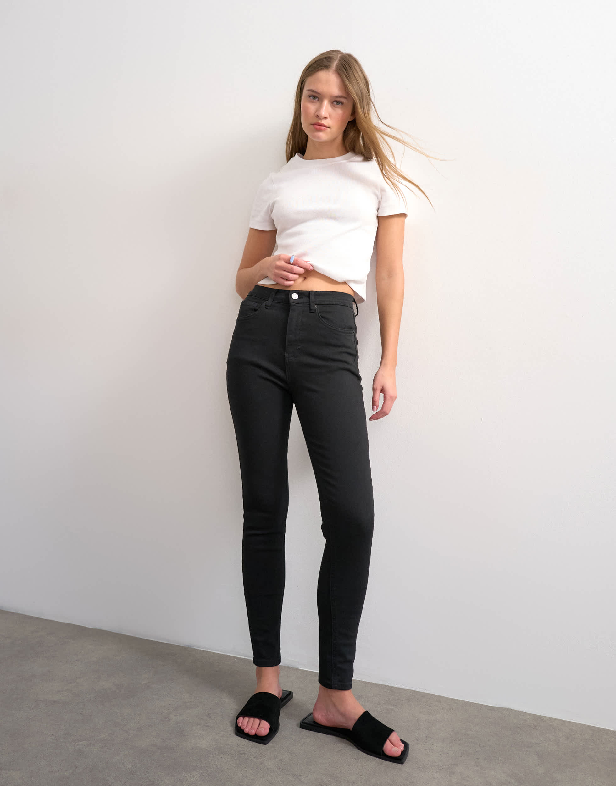 Topshop Jamie skinny high rise jean in black
