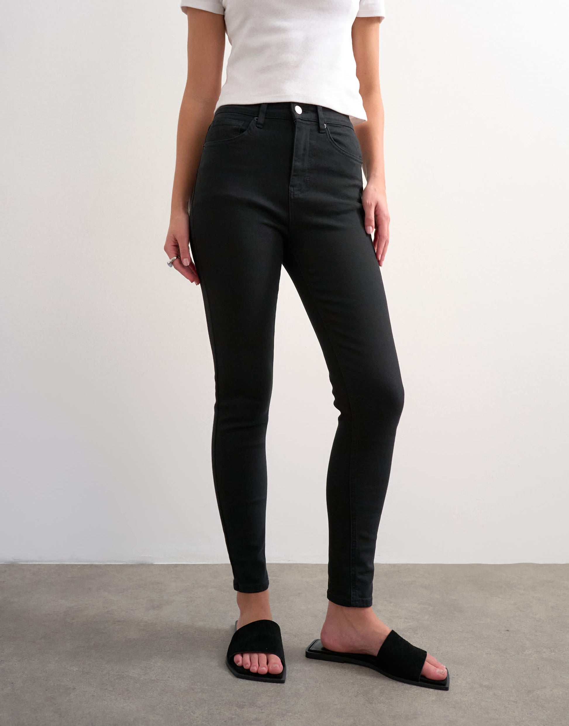 Topshop Jamie skinny high rise jean in black