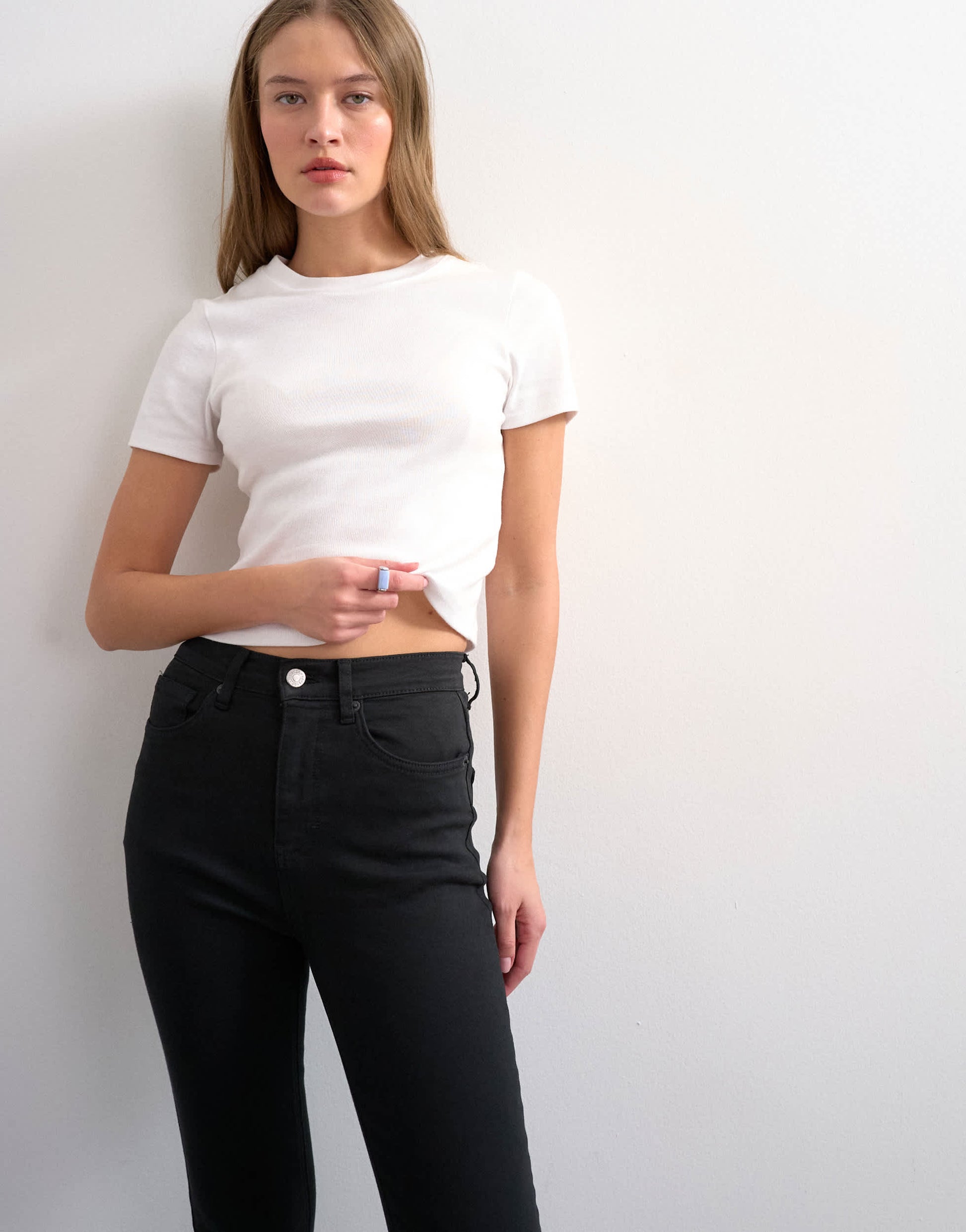 Topshop Jamie skinny high rise jean in black