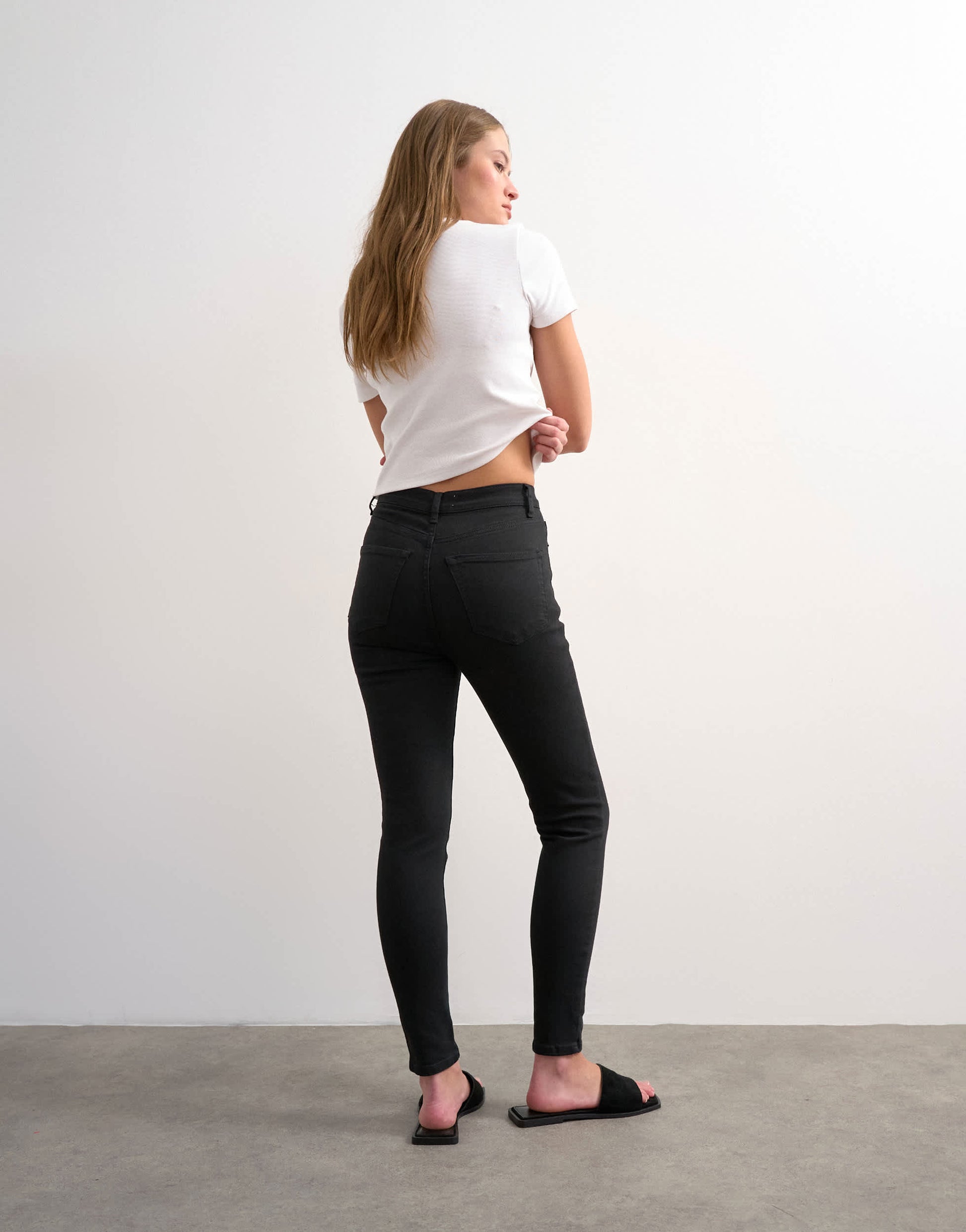 Topshop Jamie skinny high rise jean in black