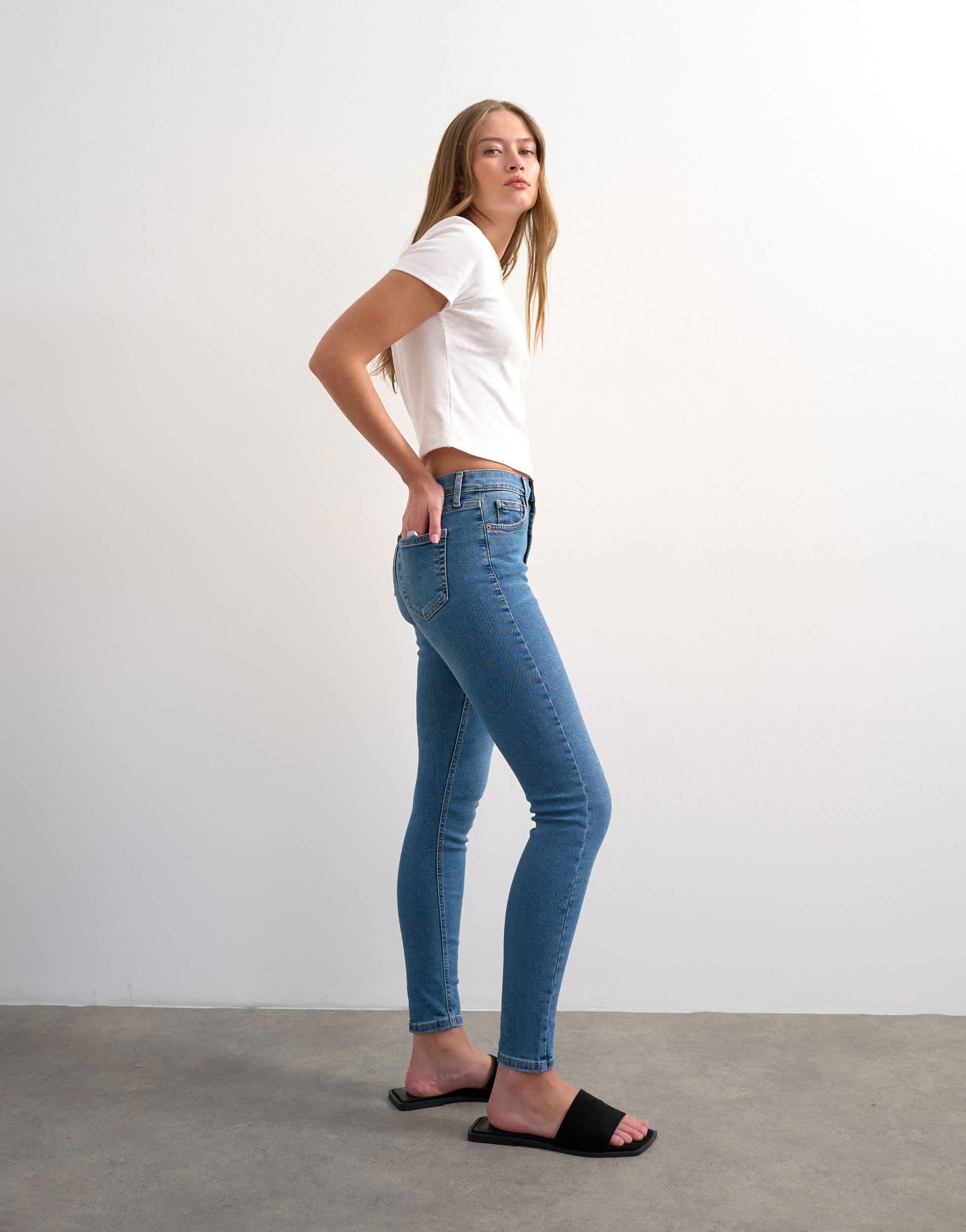 Topshop Jamie skinny high rise jean in vintage blue