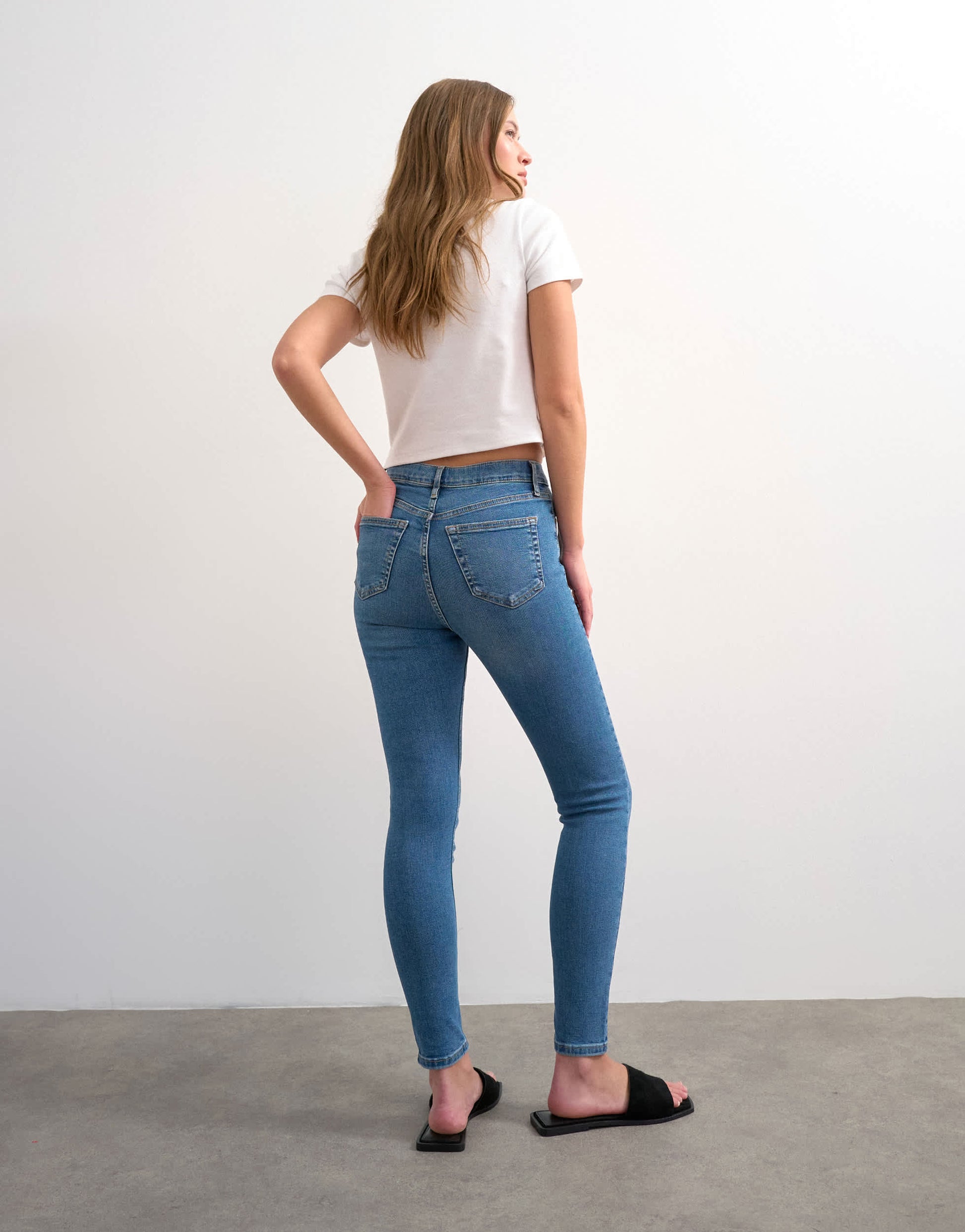 Topshop Jamie skinny high rise jean in vintage blue