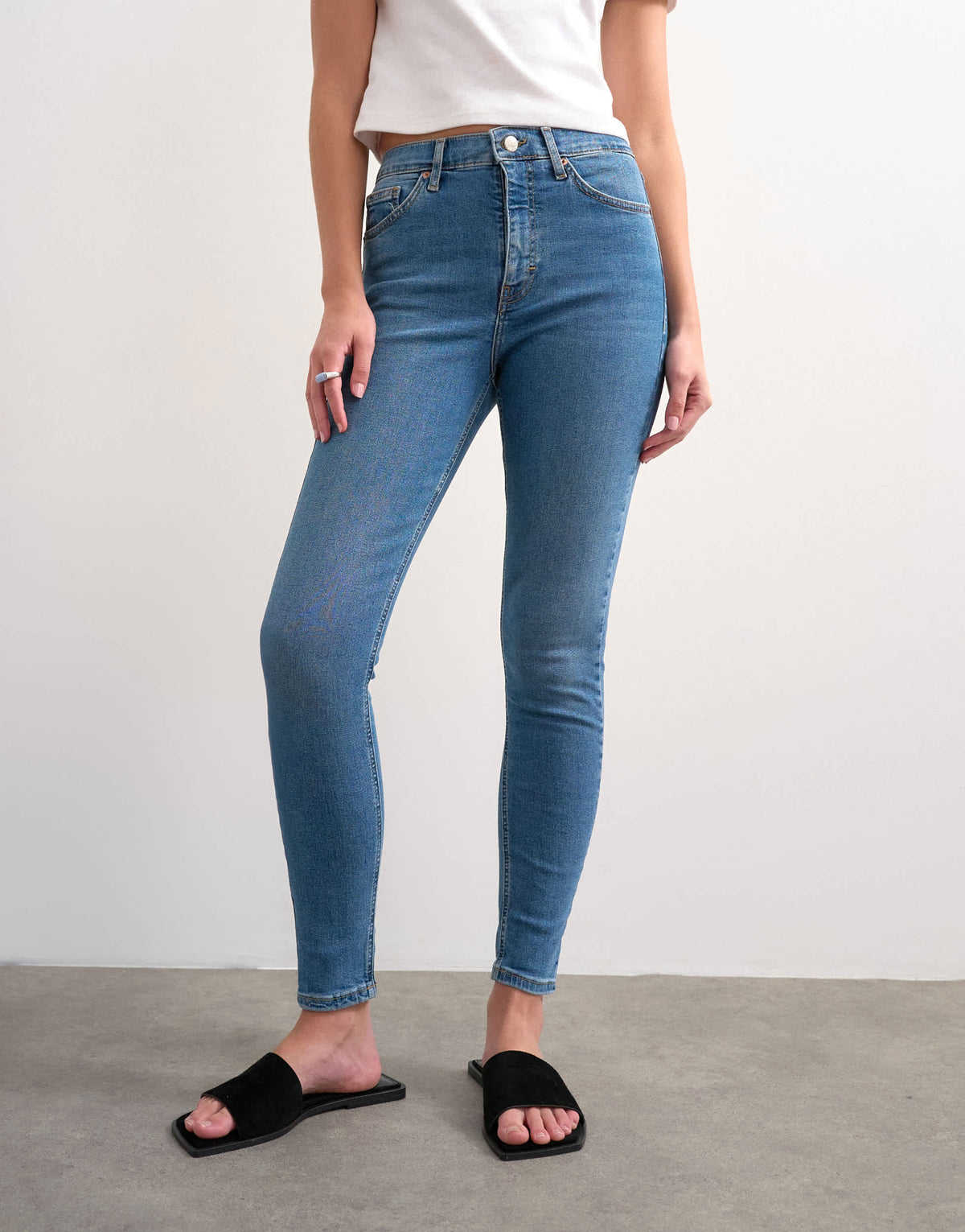 Topshop Jamie skinny high rise jean in vintage blue