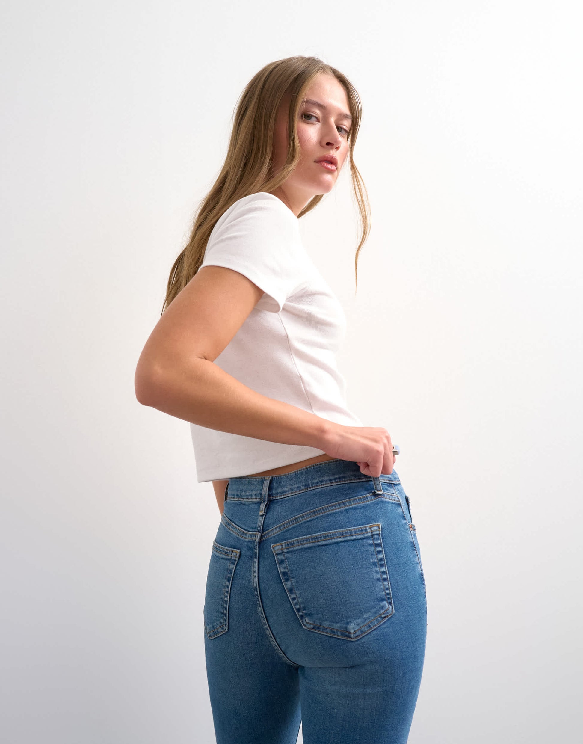 Topshop Jamie skinny high rise jean in vintage blue