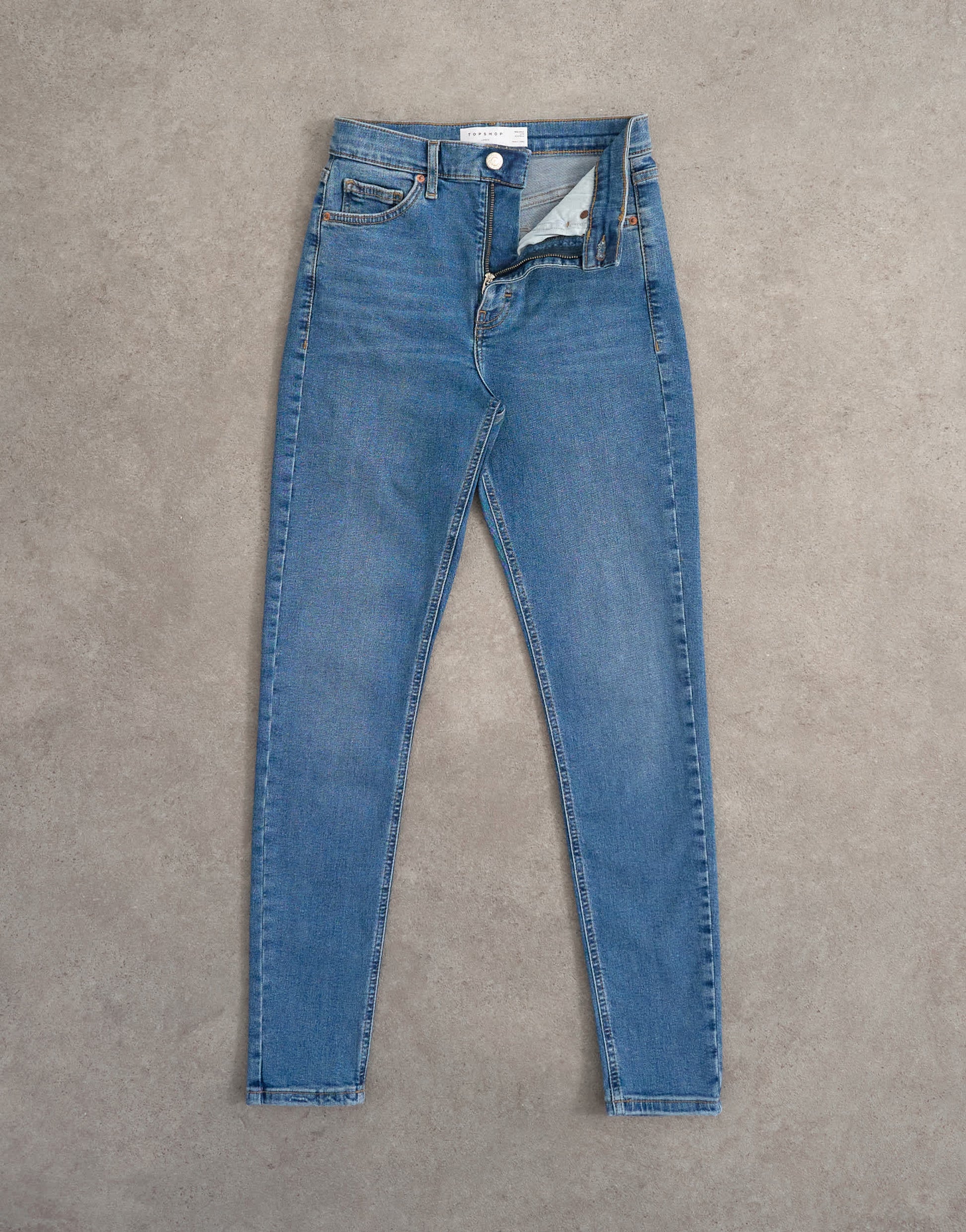 Topshop Jamie skinny high rise jean in vintage blue