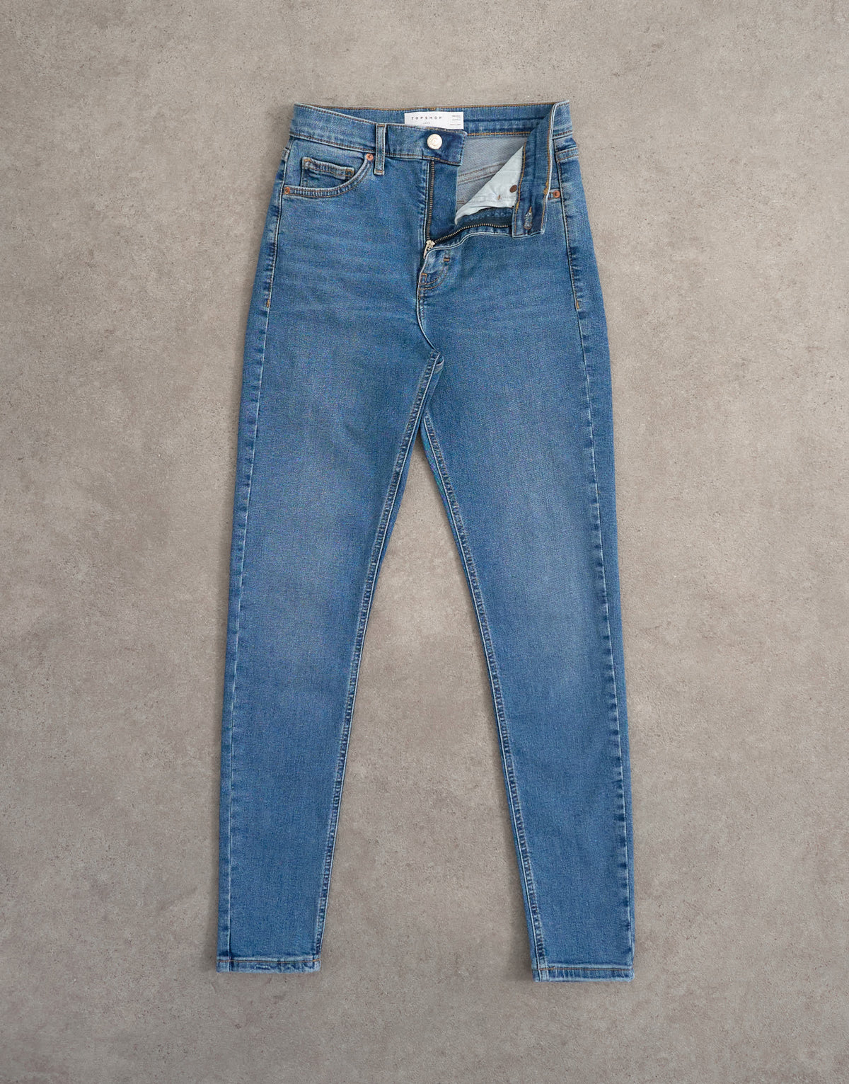 Topshop Jamie skinny high rise jean in vintage blue