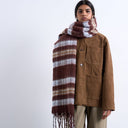 Topshop Sydney blanket scarf in choc check