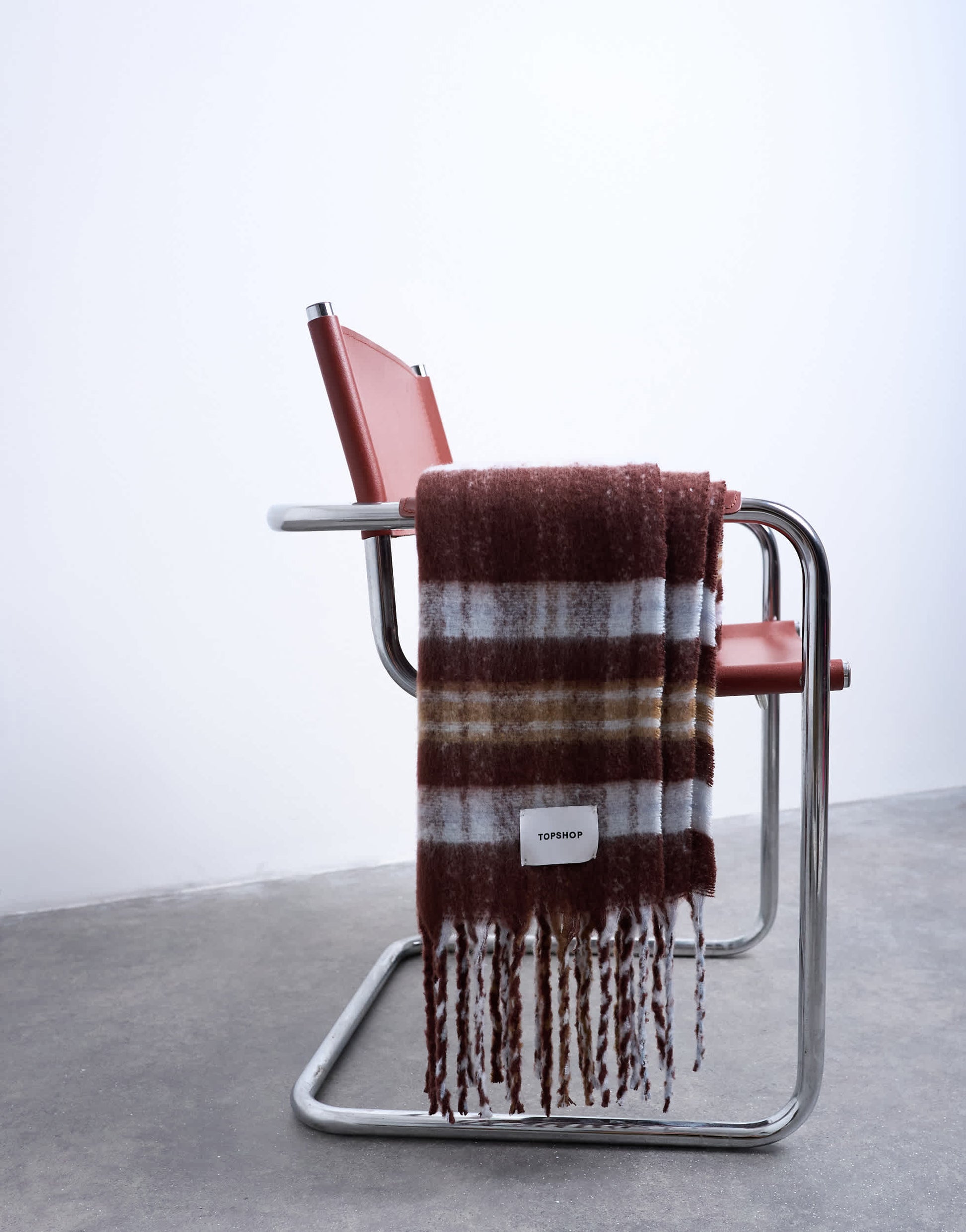 Topshop Sydney blanket scarf in choc check