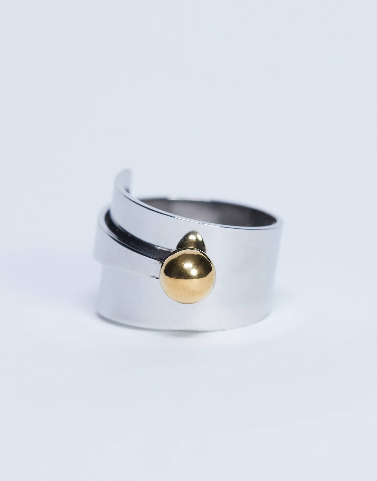 Topshop Ryan waterproof stainless steel wrap ring in silver