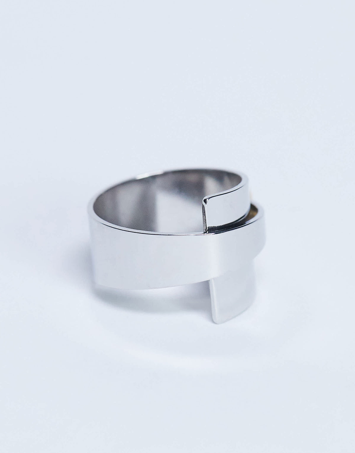 Topshop Ryan waterproof stainless steel wrap ring in silver