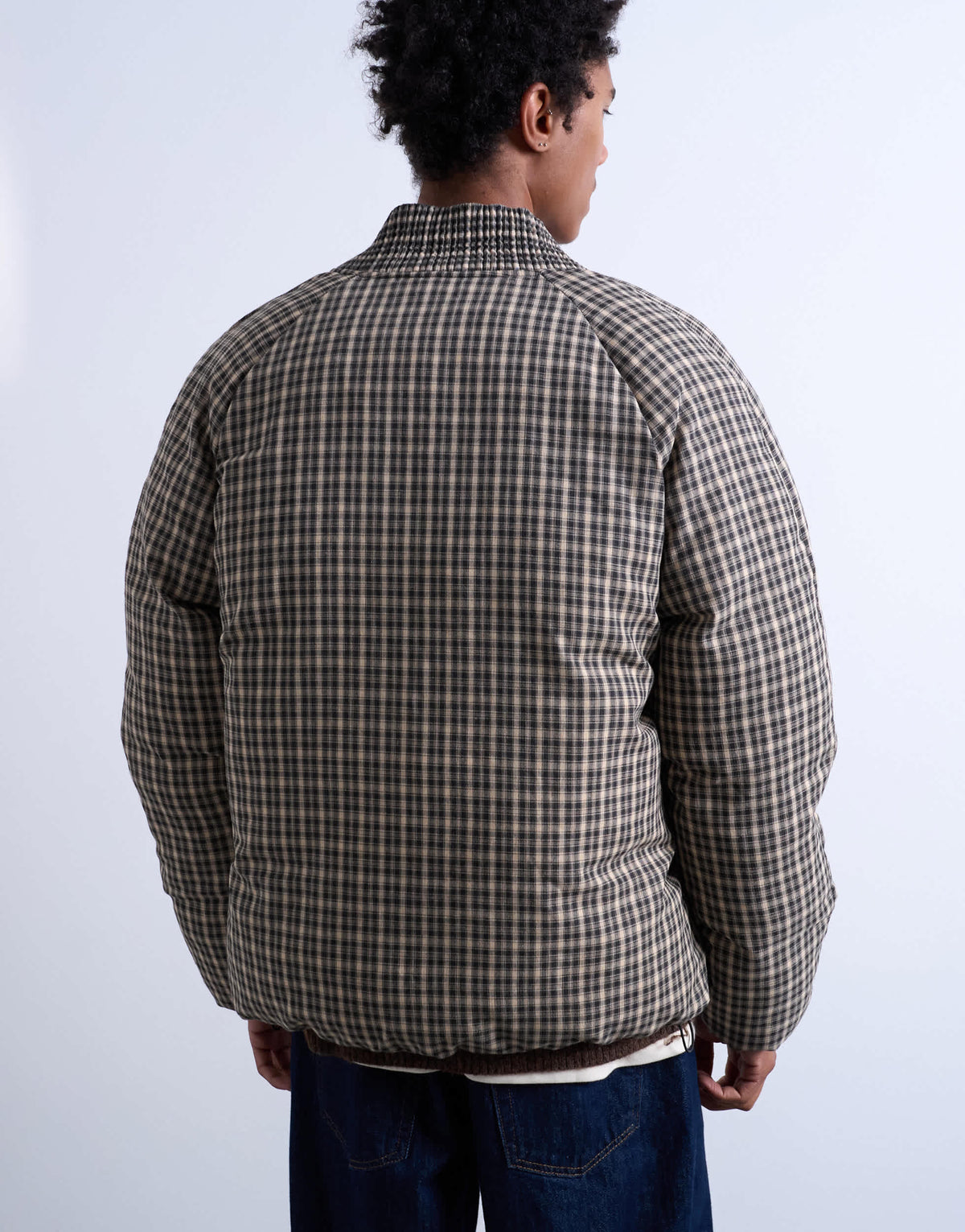 Topman checked puffer in black