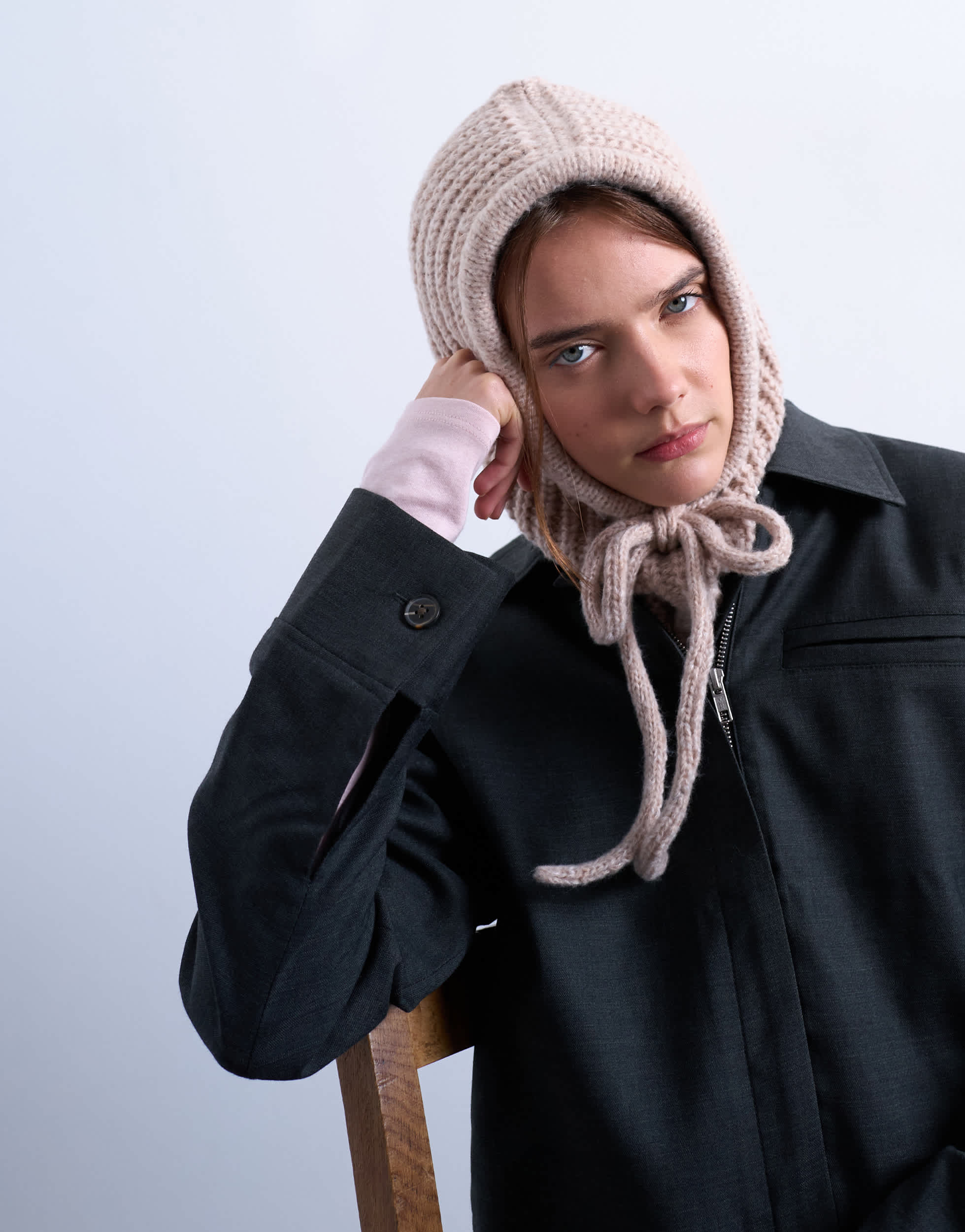 Topshop Hero Kapuzensturmhaube in Beige