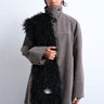 Topshop Sara shaggy faux fur blanket scarf in black
