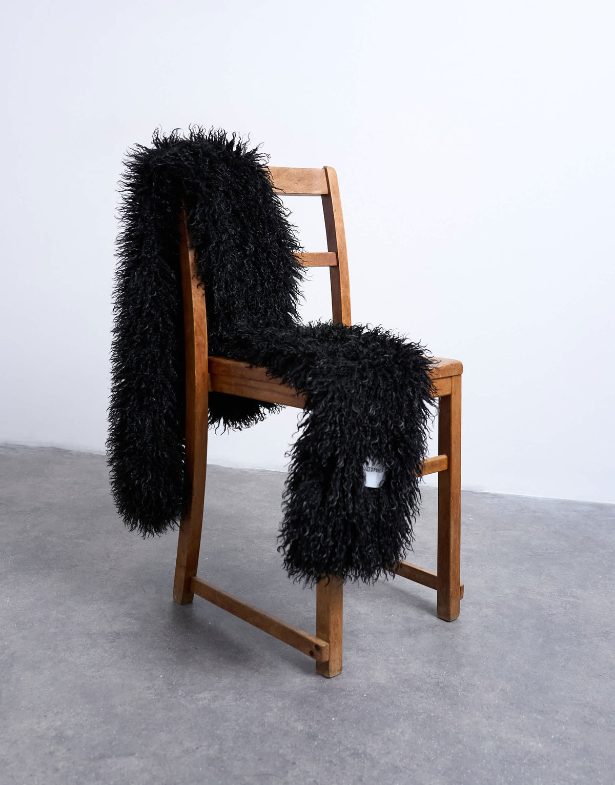 Topshop Sara shaggy faux fur blanket scarf in black