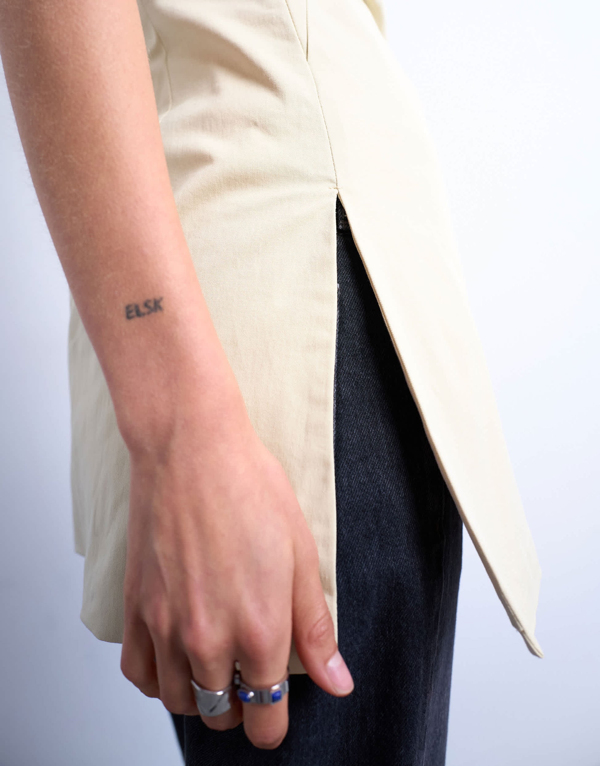 Topshop clean longline tunic bandeau top in buttermilk