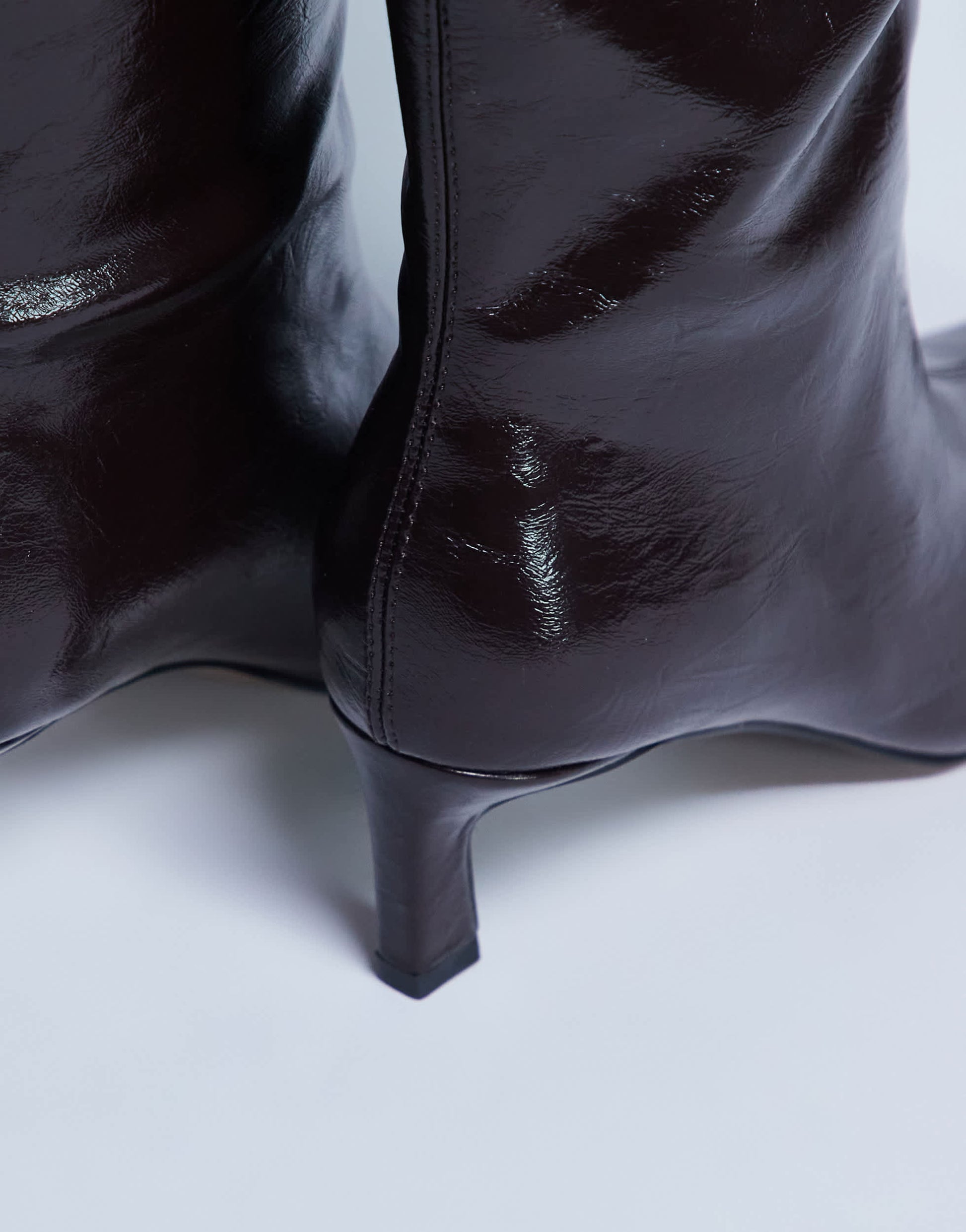 Topshop Tanya point toe knee high boot in dark chocolate