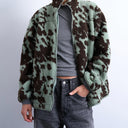 Veste polaire Topshop marron et turquoise à imprimé vache avec bordure contrastante turquoise multicolore