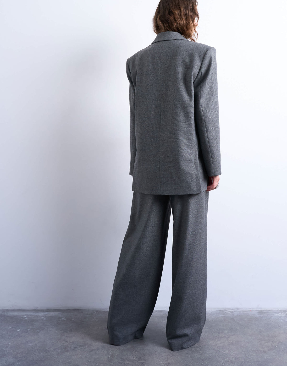 Topshop wide pleat trousers in grey