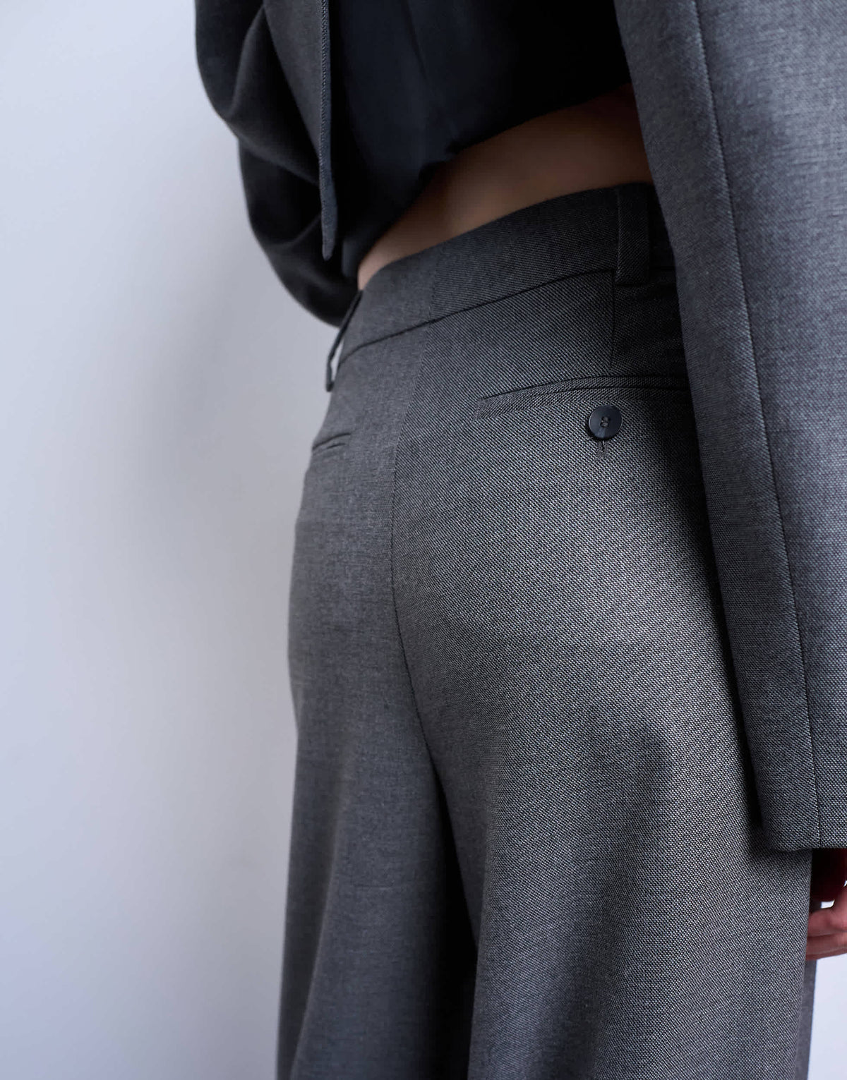 Topshop wide pleat trousers in grey
