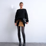 Jupe courte patchwork en faux daim marron Topshop