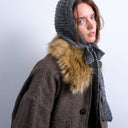 Topshop Bella tie hood in grey