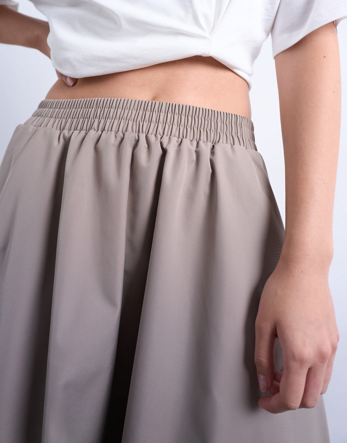 Topshop full midi skirt in beige
